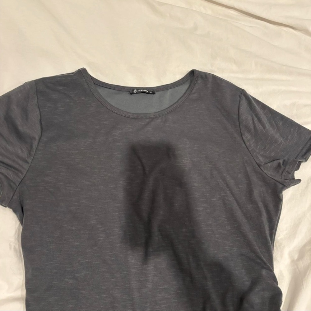Lightweight Gray Ruched Dress - Picture 3 of 5